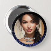 Royal Glitter Glitz Pageant Foto Button Pin (Voorkant /achterkant)