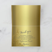 Royal Gold Abstract Pauw Huwelijk HARTELIJK DANK Bedankkaart (Binnen)