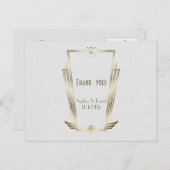 Royal Gold Art Deco Monogram Weddenschap Hartelijk Briefkaart (Voorkant / Achterkant)