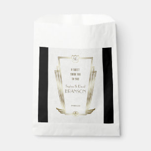 Royal Gold Art Deco Monogram Wedding BEDANK Bedankzakje