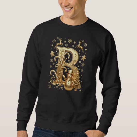 Royal Gold B Luxury Snowman Basic Sweatshirt (Devant)
