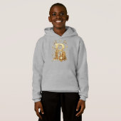 Royal Gold B Luxury Snowman Boys Hoodie (Devant entier)