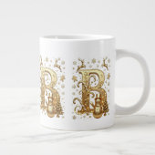Royal Gold B Luxury Snowman Jumbo Mug Extra Grote Beker (Rechts)