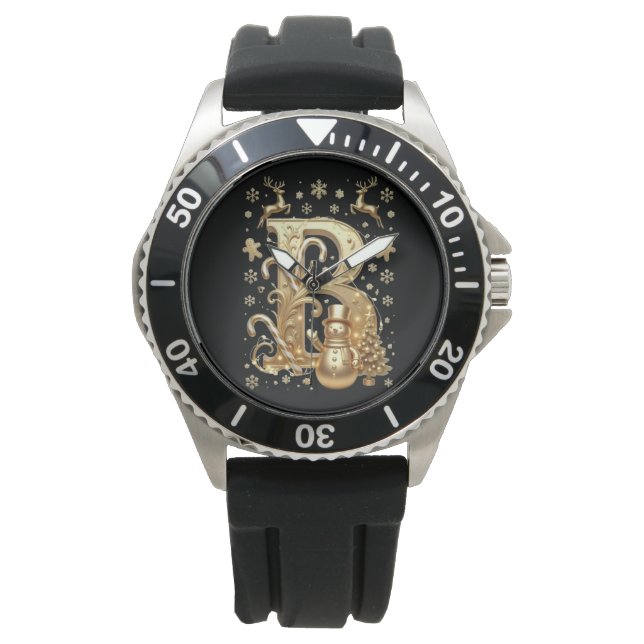 Royal Gold B Luxury Snowman Sports Watch Horloge (Voorkant)