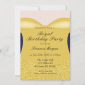 Royal Gold Beauty Princess Invitation d'anniversai (Devant)