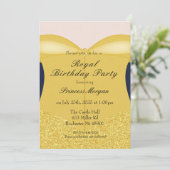 Royal Gold Beauty Prinses Verjaardag Uitnodiging (Staand voorkant)