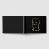 Royal Gold Black Art Deco Monogram Weddenschap Gastenboek (Volledig)