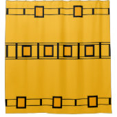 Royal Gold Black Bold Geometric Blocks Douchegordijn (Voorkant)