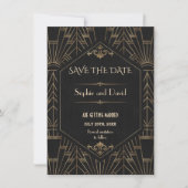 Royal Gold Black Great Gatsby 1920s sparen de datu Kaart (Voorkant)