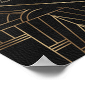Royal Gold Black Grote Gatsby Bruiloft Welkomstbor Poster (Hoek)