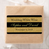 Royal Gold Black Stripes Mariage Vin Étiquette (En situation)