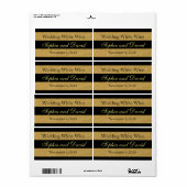 Royal Gold black Stripes Weddenschap Wine Label (Full Sheet)