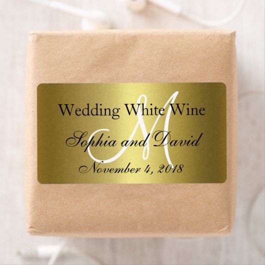 Royal Gold Black Weduwen Wine Label Monogram (Insitu)