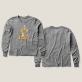Royal Gold C Kids Tri-Blend Long Sleeve Tee (Motif recto et verso)