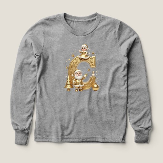 Royal Gold C Kids Tri-Blend Long Sleeve Tee (Motif recto)
