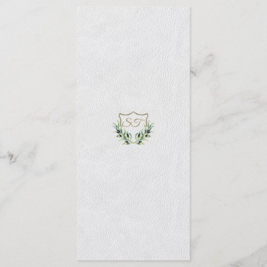 Royal Gold Crest Lush Greenery Menu Mariage (Dos)