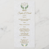 Royal Gold Crest Lush Greenery Menu Mariage (Devant)