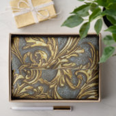 Royal Gold en Cyan  Celtic Damask Tissuepapier (Geschenk)