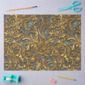 Royal Gold en Cyan  Celtic Damask Tissuepapier (Craft)