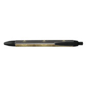 royal, gold, fleur de lis,patroon,op zwart,elegant zwarte inkt pen (Achterkant)