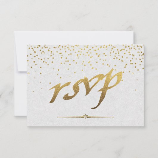 Royal Gold Foil Wedding Custom RSVP (Voorkant)