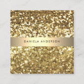 Royal Gold Glitter Luxe Glamoureus Vierkante Visitekaartje (Voorkant)