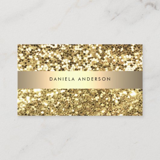 Royal Gold Glitter Luxe Glamoureuze QR-code Visitekaartje (Voorkant)