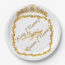 Royal Gold King & Queen Breedpapier bord