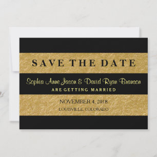 Royal Gold Leaf Stripes Wedding SAVE DE DATUM Save The Date