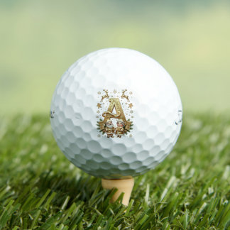 Royal Gold Letter A Luxury Unisex Golf Balls Set Golfballen