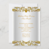 Royal Gold op White Elegant Elite Birthday Party Kaart (Achterkant)