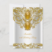 Royal Gold op White Elegant Elite Birthday Party Kaart (Voorkant)