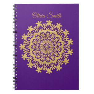 Royal Gold Paarse Mandala Foto Notitieboek