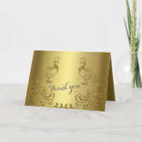 Royal Gold Résumé Paon Mariage MERCI