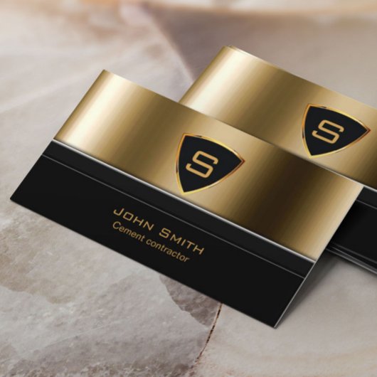 Royal Gold Shield Cement Contractor Visitekaartje