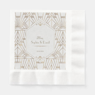 Royal Gold White Great Gatsby Wedding 1920 Servetten