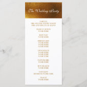 Royal Golden Shiny White Wedding Programme Programma (Achterkant)