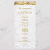 Royal Golden White Lace Wedding Programme (Dos)