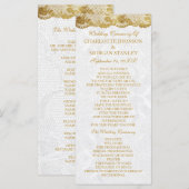 Royal Golden White Lace Wedding Programme (Devant / Derrière)