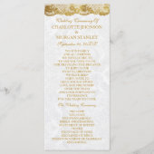 Royal Golden White Lace Wedding Programme Programma (Voorkant)