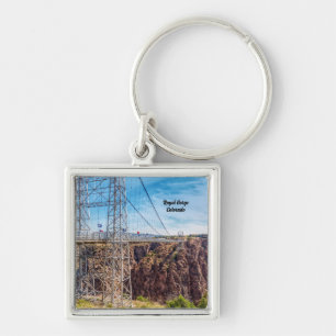 Royal Gorge Bridge Side Uitzicht Square Sleutelhan Sleutelhanger