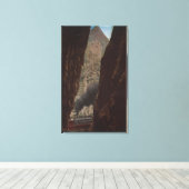 Royal Gorge, CO - Uitzicht van een Crevice in Roya Canvas Afdruk (Insitu (Houten vloer))