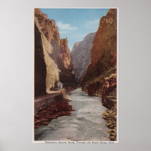 Royal Gorge, CO - Uitzicht van Train , rivier Poster (Voorkant)