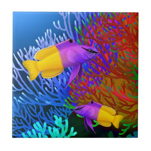 Royal Gramma Coral Reef Fishing Tile Tegeltje (Voorkant)