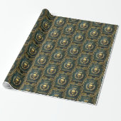 Royal Green & Gold King van de dode kerst Cadeaupapier (Uitgerold)