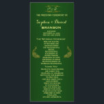 Royal Green Gold Peacock Programme de mariage pers<br><div class="desc">Design unique avec Royal Green Gradient arrière - plan et abstrait Gold Sparkling Peacocks pour votre événement mariage spécial. Il donnera une touche unique à votre style mariage. Sois différent ! Personnalisez avec vos propres informations. Si vous devez déplacer le texte ou modifier la taille, la police ou la couleur,...</div>