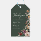 Royal Green Pastel Wildflower Modern Boho Wedding Cadeaulabel (Achterkant)