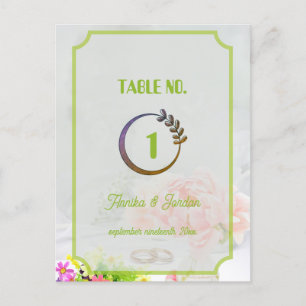 Royal Green Wedding Invitation Table Geen Vintage Briefkaart