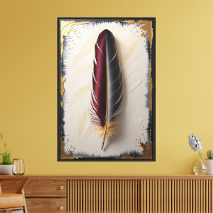 Royal Harmony Feather Luxe Minimalistisch Canvas Afdruk