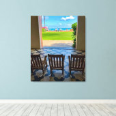 Royal Hawaiian Hotel Canvas Afdruk (Insitu (Houten vloer))